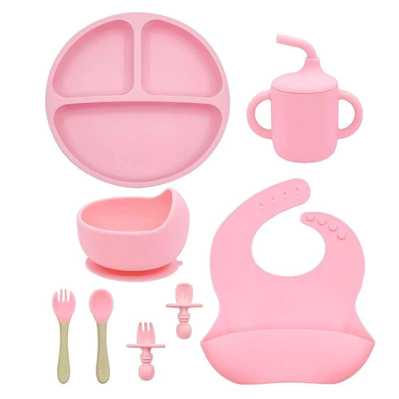 Talheres bebê silicone 8 Peças - ANACARÔ