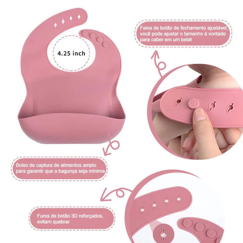 Talheres bebê silicone 8 Peças - ANACARÔ