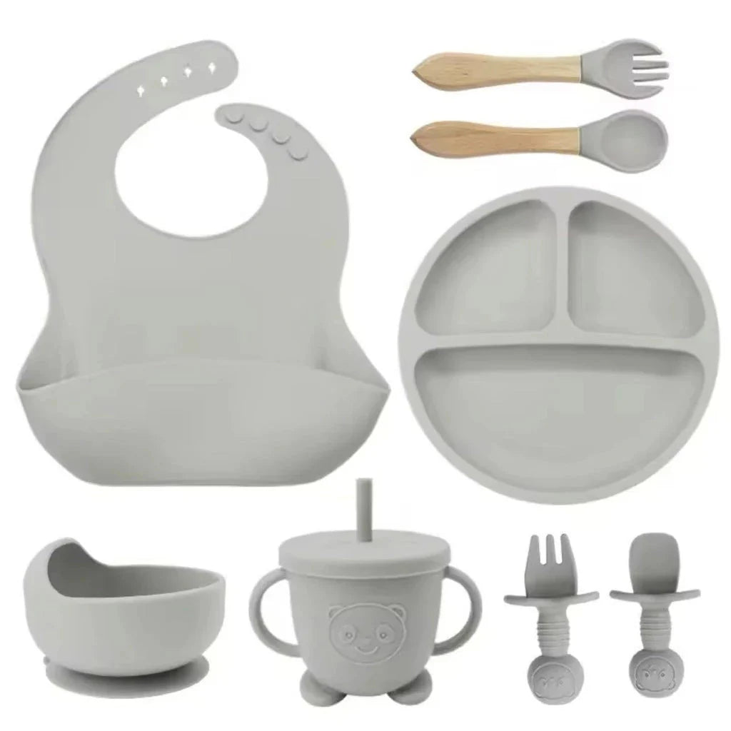 Talheres bebê silicone 8 Peças - ANACARÔ
