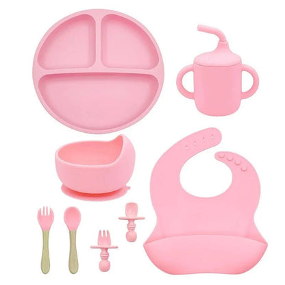 Talheres bebê silicone 8 Peças - ANACARÔ